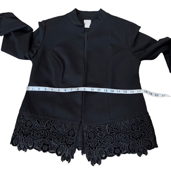 CHICO’S Lace Hem Ponte Jacket Size 0 (4) - Picture 11 of 16